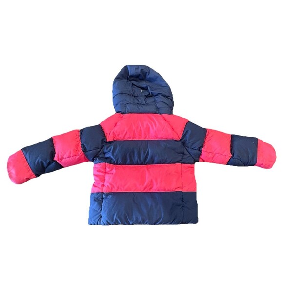 Ralph Lauren Polo Girls Down Filled Puffer Jacket W/ Snap Hood Size 5 Pink Blue - Picture 7 of 10